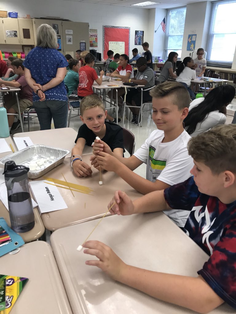 MrsMillerS6F's tweet photo. Students working in team building skills with a Spaghetti Tower Challenge! #fmslearns https://t.co/QkaB7blqpu
