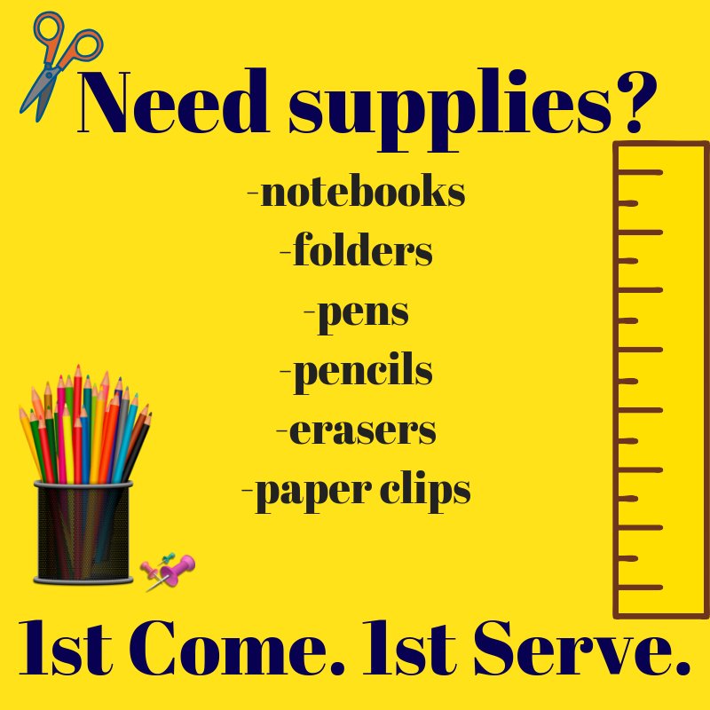 cacEBHS's tweet photo. Stop by on Monday for some supplies. We only have a few! https://t.co/uFmZ6tJ3Ds