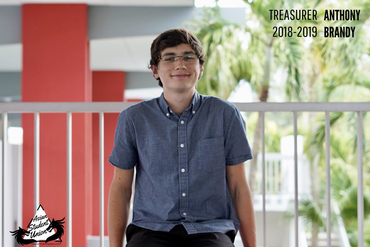 Please welcome our 2018-2019 Treasurer, Anthony Brandy!