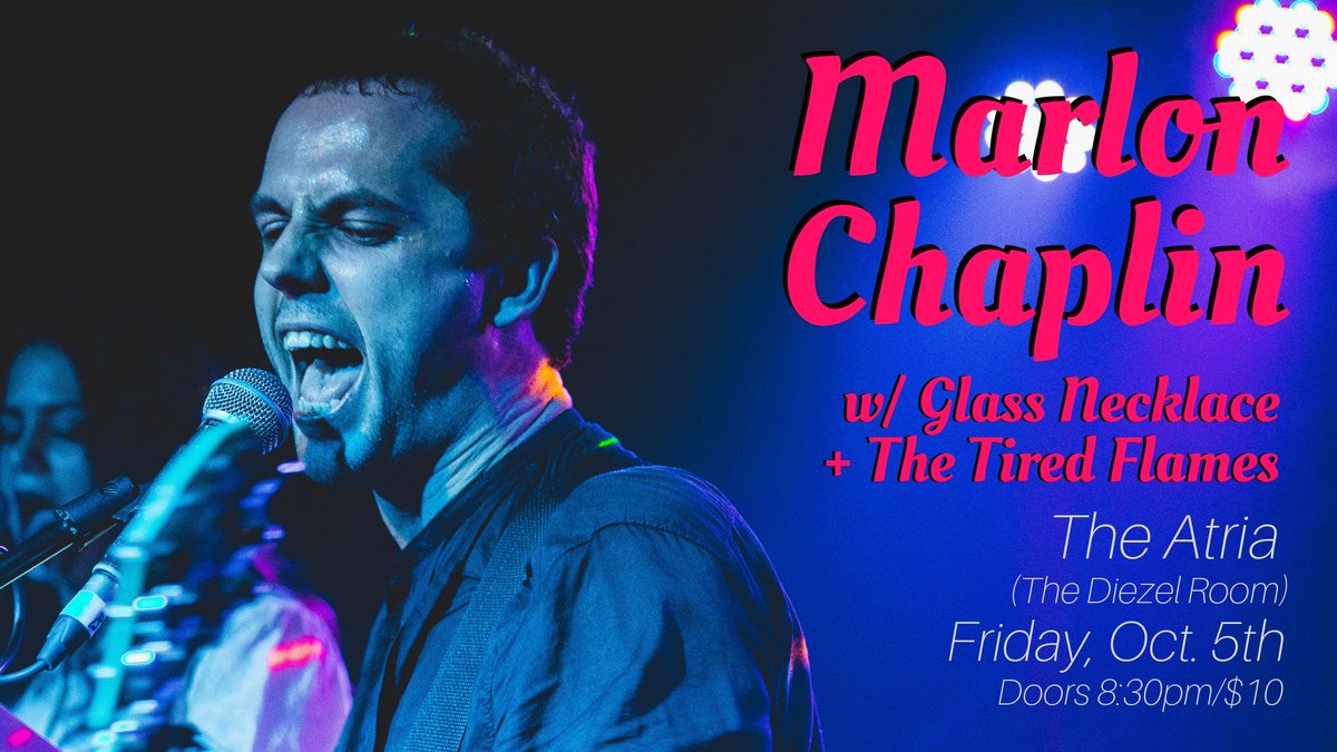 Oshawa, I'm coming for you! Friday Oct. 5th, the band and I are coming to #TheDiezelRoom at @TheAtria! Sharin' the stage with @TheTiredFlames and #GlassNecklace RSVP/Details: bit.ly/2NXb4vs