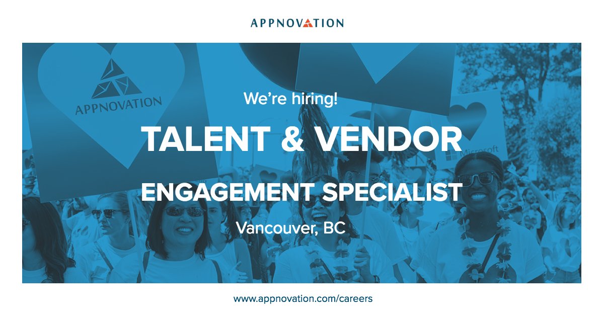 Appnovation's tweet photo. Come join our growing Talent &amp; Culture team! Focusing primarily on open source software development talent, you’ll manage global delivery partnerships, own the full cycle contractor recruitment process, and manage the contract lifecycle. Apply now: https://t.co/h3w2V1CHD8 https://t.co/xMqbKTuhPx