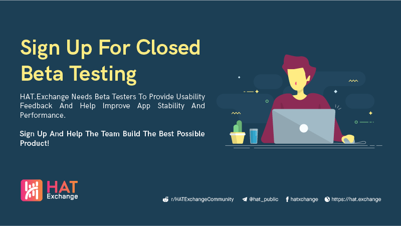 HAT_Exchange's tweet photo. 3 weeks of testing done! Sign up for beta testing now to get exclusive access to https://t.co/CfMKA5fZLW Beta builds. Help us test and improve the experience for everyone and earn bonus HAT tokens! 

Sign up here: https://t.co/AyoAhhuT2J https://t.co/YRa6PCLr9D