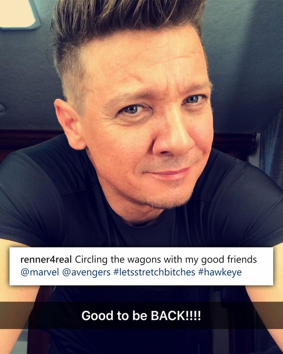 Actor @Renner4Real has shared that he is back with the Hawkeye hairstyle fo...