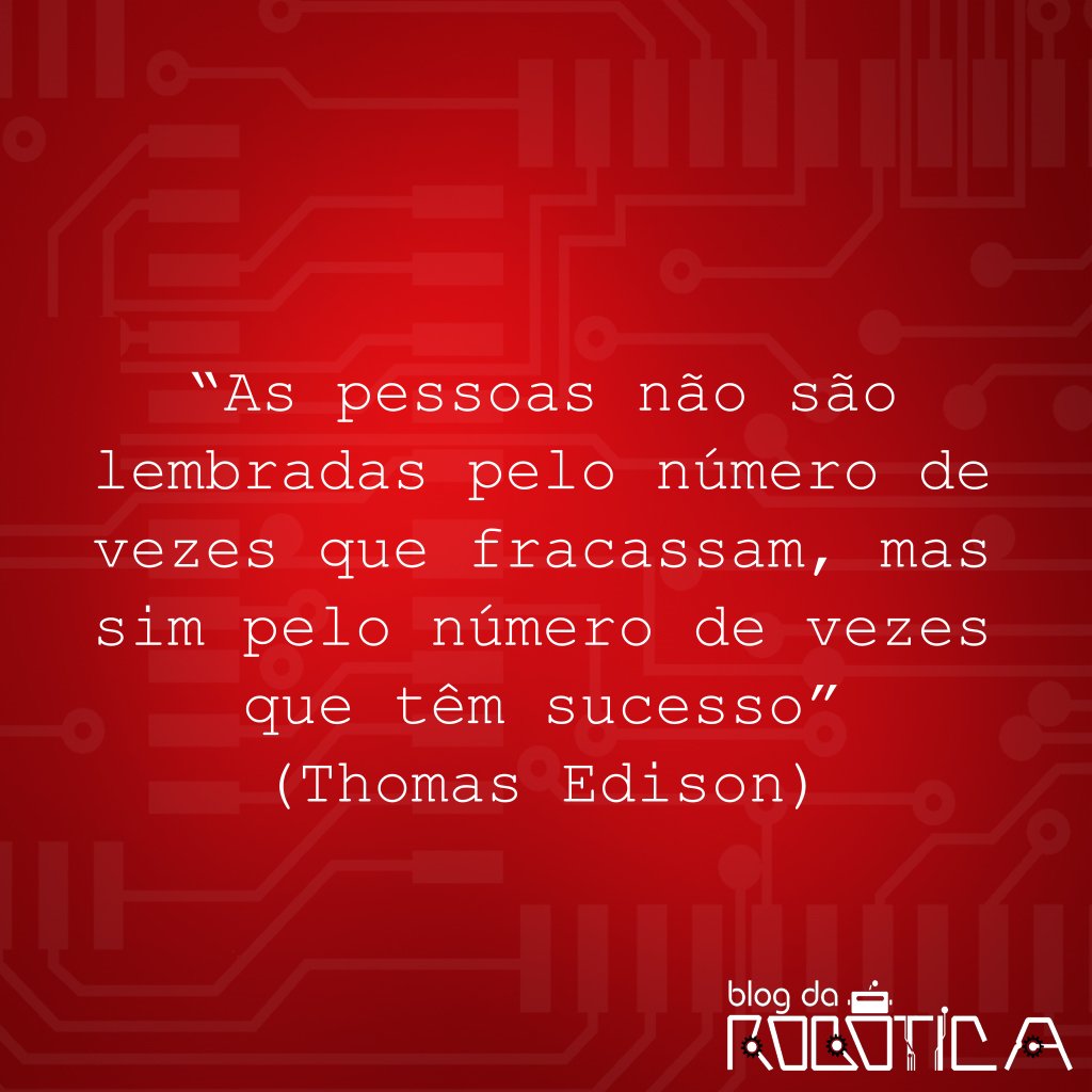 BlogDaRobotica's tweet image. 👉 Não tenha medo do fracasso, pois ele pode ser a chave pro sucesso! ⠀
#arduino #arduinotutorial #tutorial #arduinouno #arduinomega #arduinoshield #diyelectronics #maker #makers #eletronica #eletronicaeducativa #robotica #roboticaeducacional