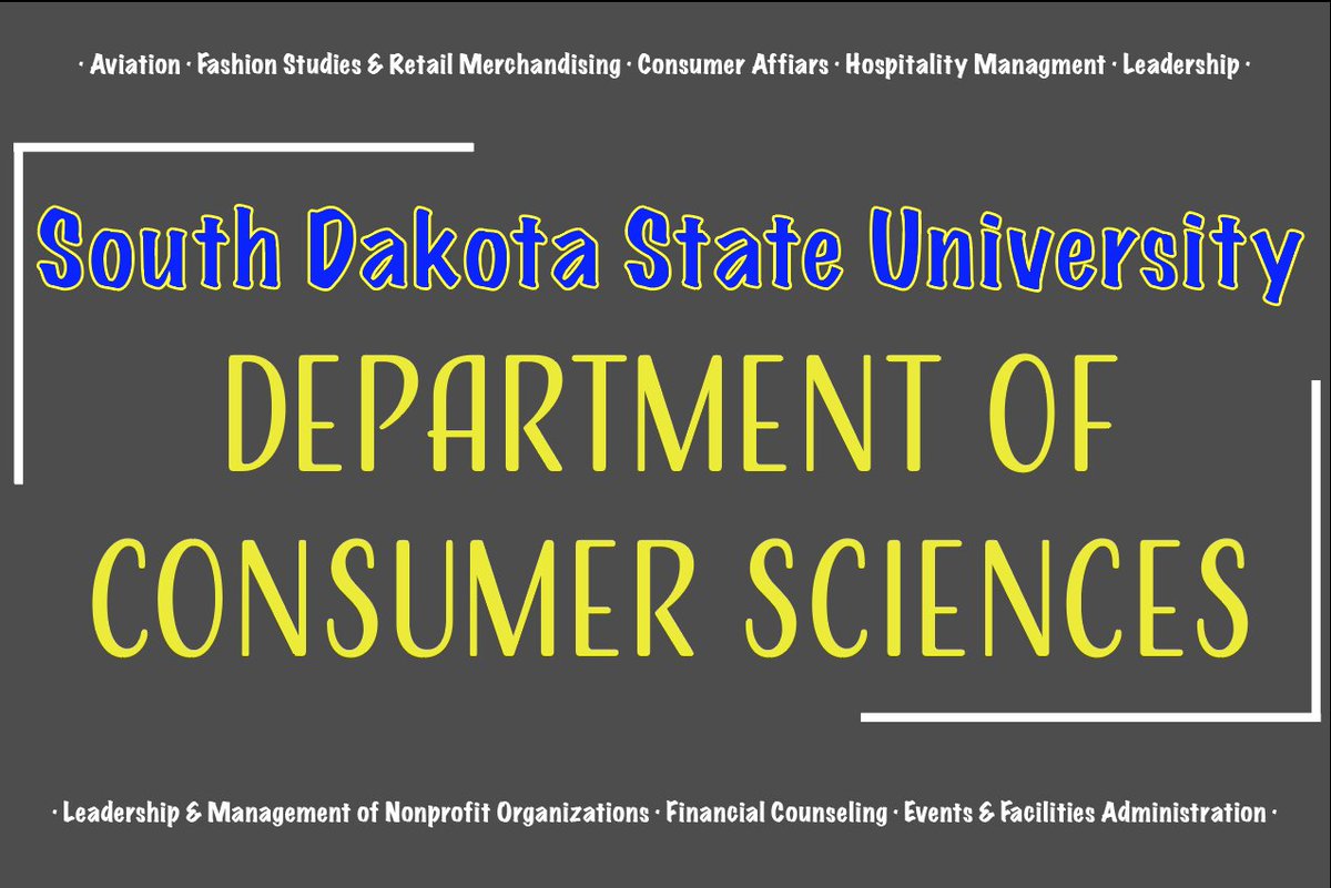 SDSU_CS's tweet image. Just like that we are a few weeks into the school year! The Department of Consumer Sciences officially has social media pages. Follow our page for more upcoming events &amp;amp; other exciting things going on in our department. 

#sdstate #consumersciences