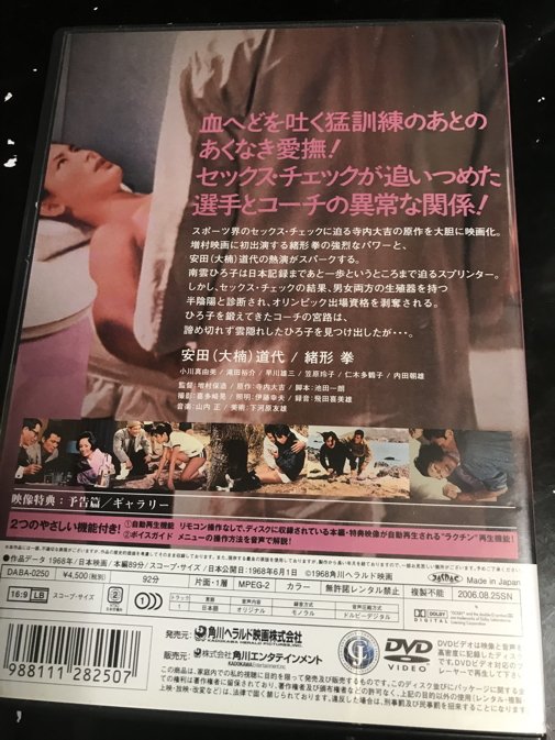 Yuji Tanaka 増村保造 セックス チェック第二の性 昔中野オービスで借りてトラウマになった 女子陸上選手と緒形拳の コーチのクレイジーな関係を描いてる 第三者に口挟む余地なし これは極端として スポーツ指導に暴力はあってはならん とか歴史