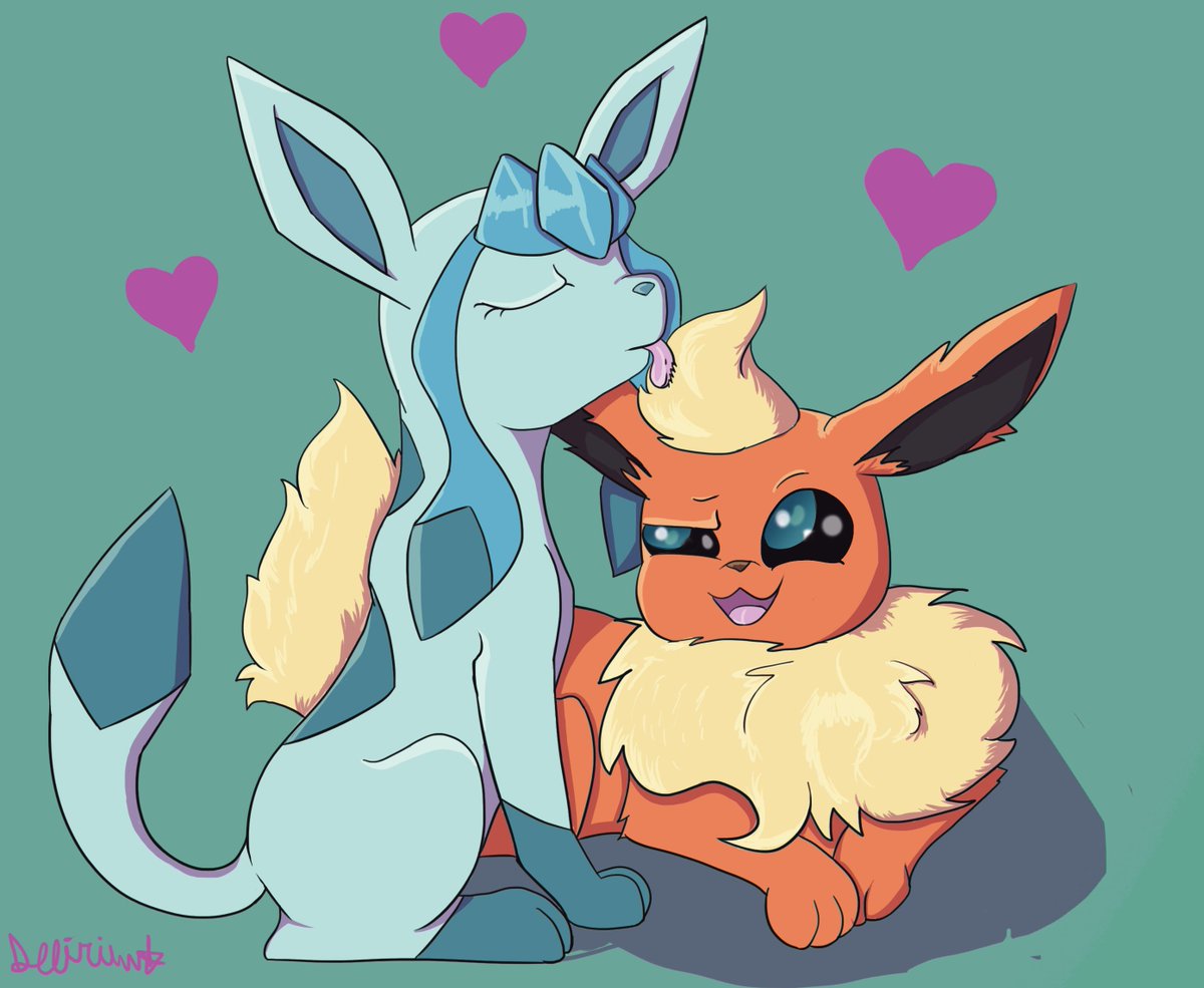 #flareon. #eevelutions. #glaceon. #pokemon. good gfs take care of each othe...