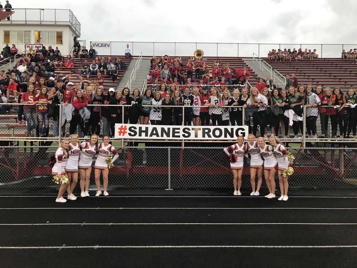 NBHSPrincipal's tweet photo. Cardinals supporting #ShaneStrong tonight. Moment of silence before the game for thoughts and prayers as well. #BehindYou #WeAreCardinals #NBdifference https://t.co/YzkUlHwyr3