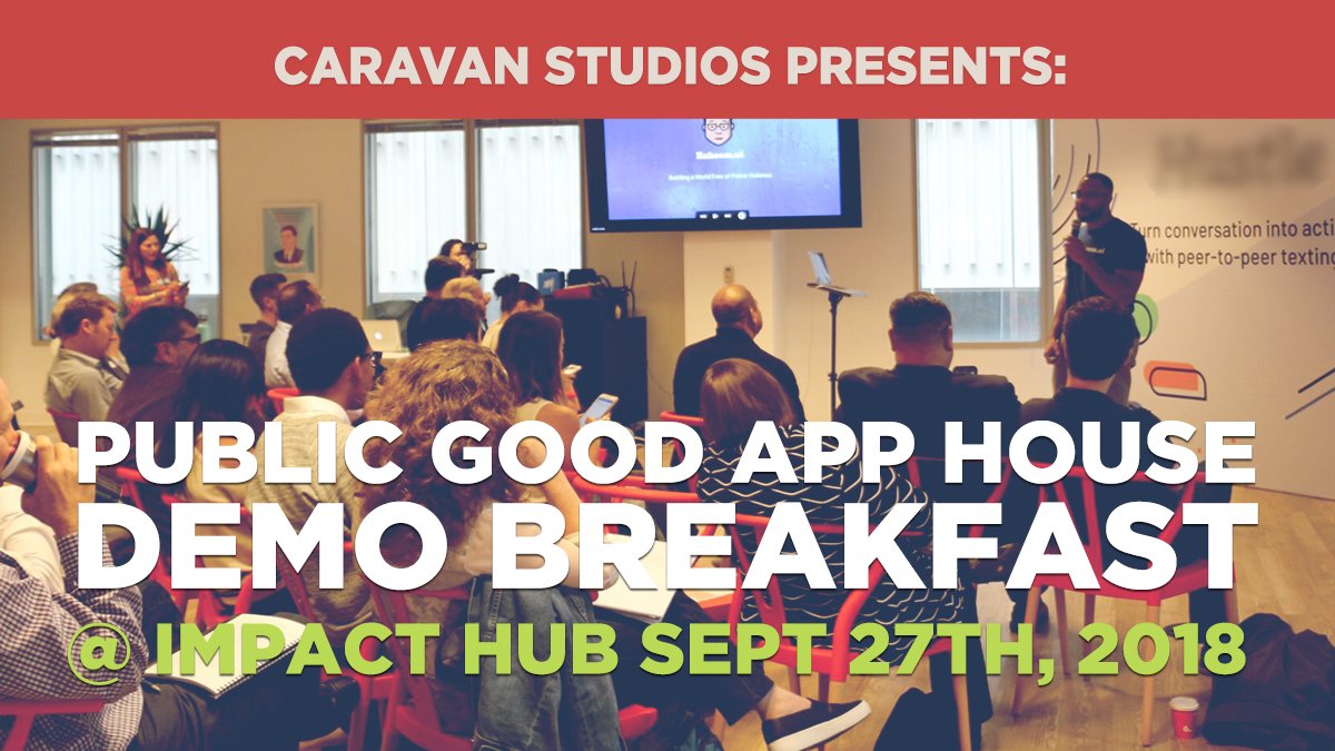 caravanstudios's tweet photo. We've got a full line-up of #PublicGoodTech projects, #chatbots and #apps4change, including: @dosomething @onlinesosorg @DiginidoLabs @cleanwaterai @DigitalReserve and @YTHorg at our Sept 27 event @ImpactHubSF. RSVP, before it fills up! https://t.co/WSqYn8HmaL #socent #tech4good https://t.co/aAezfmxQkM