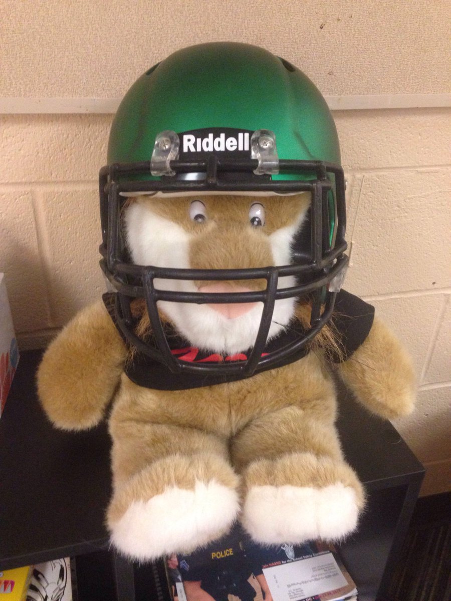 DerbyksS's tweet photo. Daren the DARE lion is ready for game night! See you there for military night. Bring your rain gear. https://t.co/UiDhj2fyUx