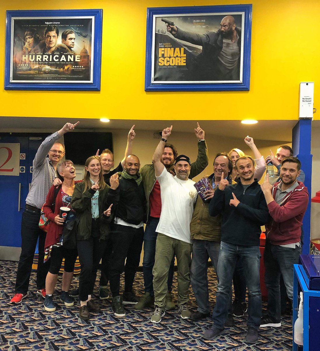 Just got back from a very enjoyable evening having watched #FinalScore 
And amazingly enough the other film that was playing called “Hurricane” has also me on fire jumping out of a Plane.! Two films playing side by side  and I am on fire 🔥 in both..!
What a coincidence!