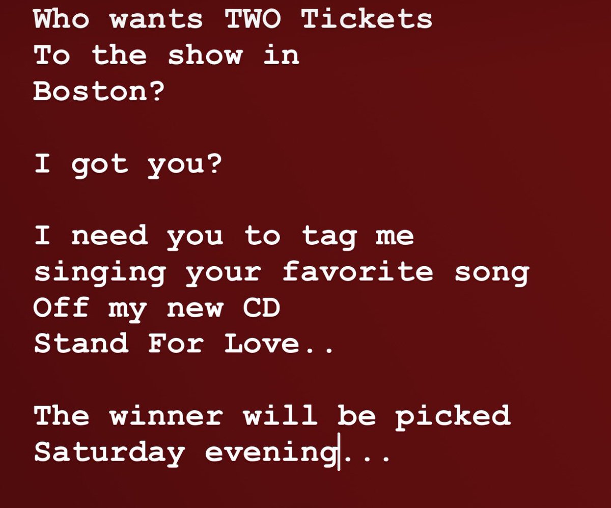 PeaboBryson2's tweet photo. I got two tickets to the show in Boston! Who wants them? 🌹❤️🎶🎧 https://t.co/j6dE3lGIJq