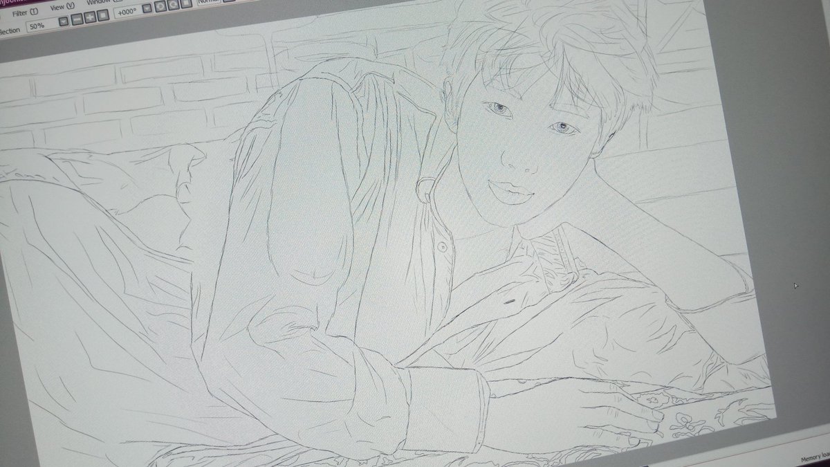 illa_youniverse's tweet image. Szkic już jest. 😊 Joonie w trakcie tworzenia 😎 #bts #btsfanart #workinprogresss #namjoon