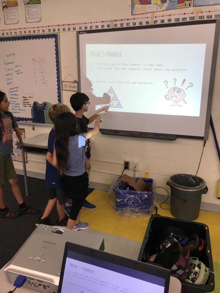 MsAyala_tdsb's tweet photo. Day 4 of #InspirationalMathWeek Ss learned that math is about #seekingpatterns and that math is everywhere! Ss worked on the world’s famous Pascal’s 🔺 to find the different patterns 🤗🧠 #growthmindset #alwaysapatterntosee #beapatternseeker @FairbankPS https://t.co/WnnsSyoR0M