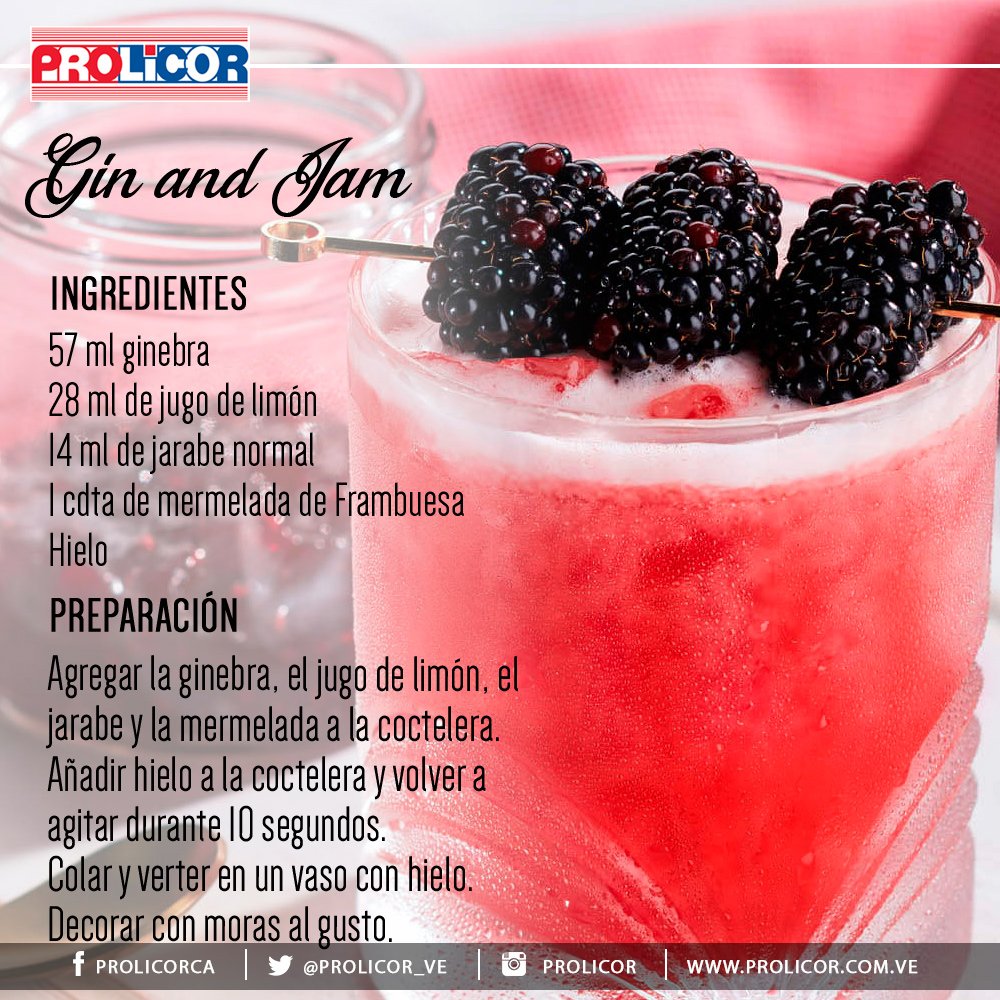 PROLICOR_VE's tweet photo. #RompeLaRutina con el cóctel 🍸 "Gin and Jam" #ProlicorTips #Ginebra #Mermelada #Limon https://t.co/2GbTEB8wzr