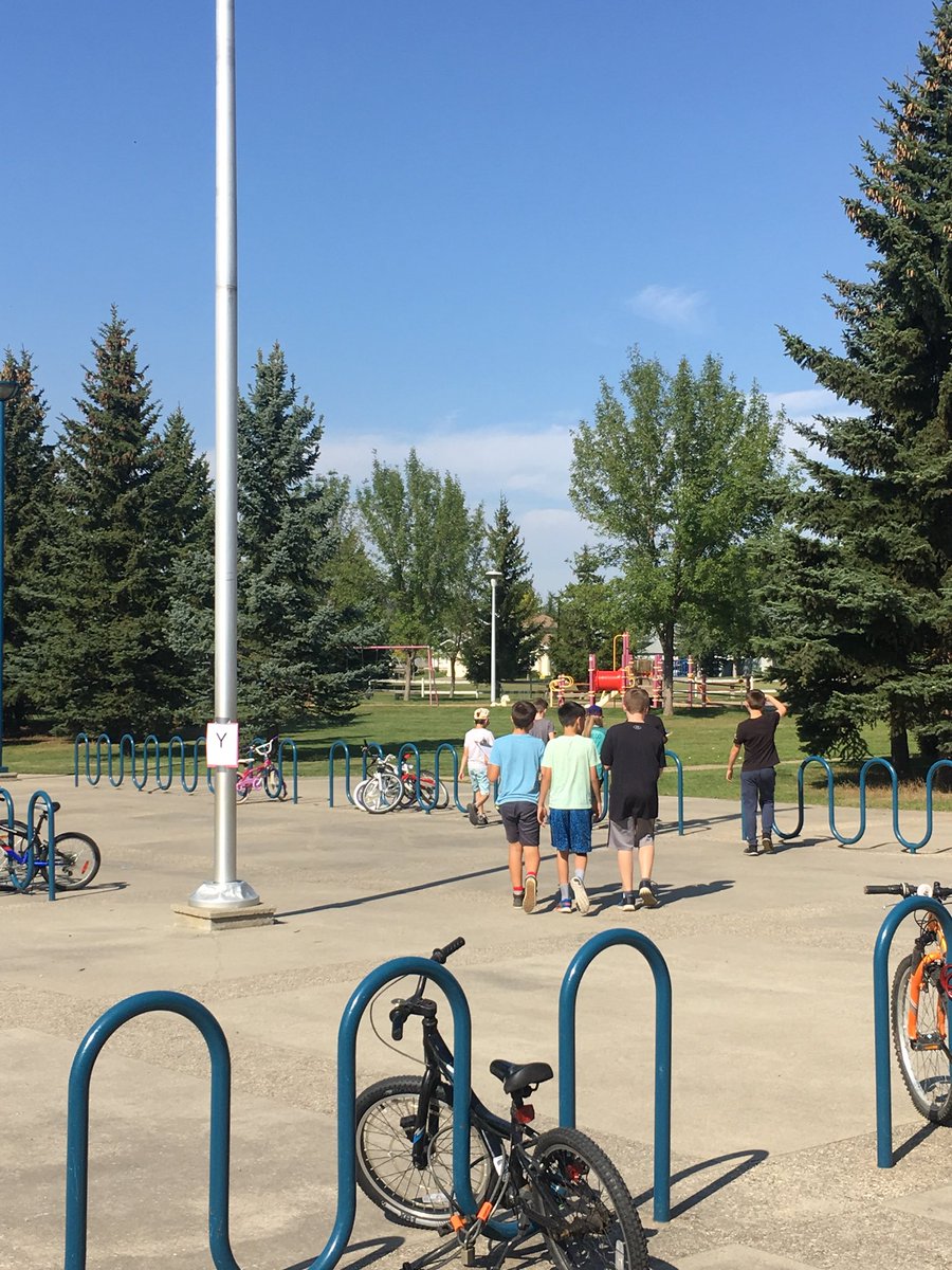 Grade 6 students are using their orienteering skills to solve the MAK Amazing Race... #MAK1819 #PEIsFun #SoManyLetters #SoLittleTime