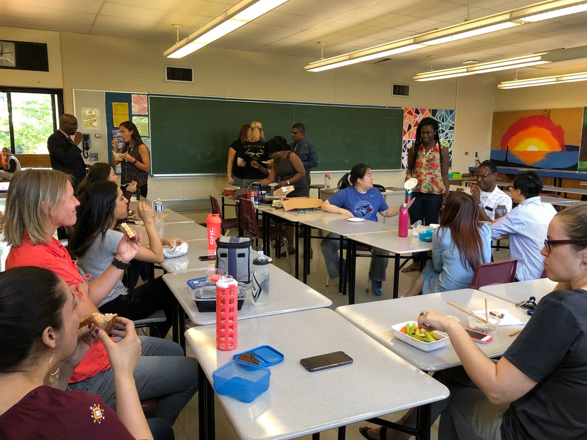 CWJefferysCI's tweet photo. Our first Chocolate Club meeting for the new school year.. great way for Ts to end the week and connect with each other.. see those happy faces.😃🍫🍩. @audley_salmon @cwjsac @LC2_TDSB @MsAudreyDee @TiffanyFordTO @tdsb @kgfalcon @EliaMSch @malloy_john #TDSBfirstWeek https://t.co/ld26jrdPLr