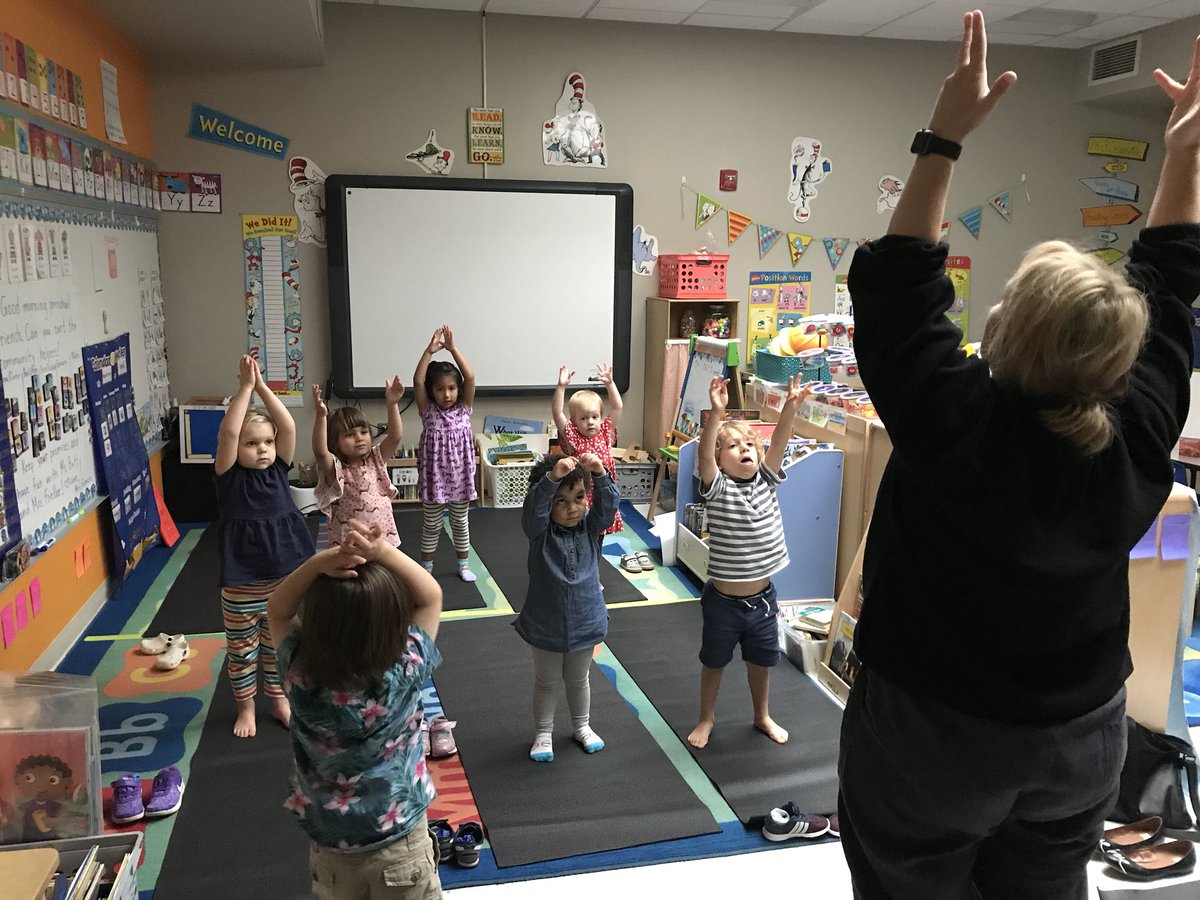 Our first day of yoga in PK3! Thank you Mrs. Matheny! ❤️@BeFit_Inc @JosaphatSchool @NelMullens @JenKowieski #mindfulmovements