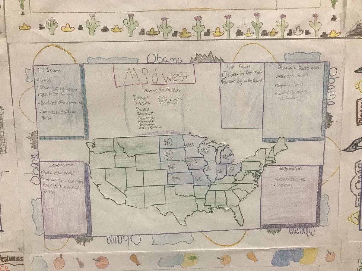 msquarlesclass's tweet photo. We learned all about the #USRegions and our #groupprojects are FANTASTIC! 🗺 #6thGradeWithMsQ #Geography #USHistory #SocialStudies 
@TCSBoardofEd @ESPNupe @WestlawnTCS @jlgsherrod @tidecam @MikeDaria @history https://t.co/IOEmTHBgol