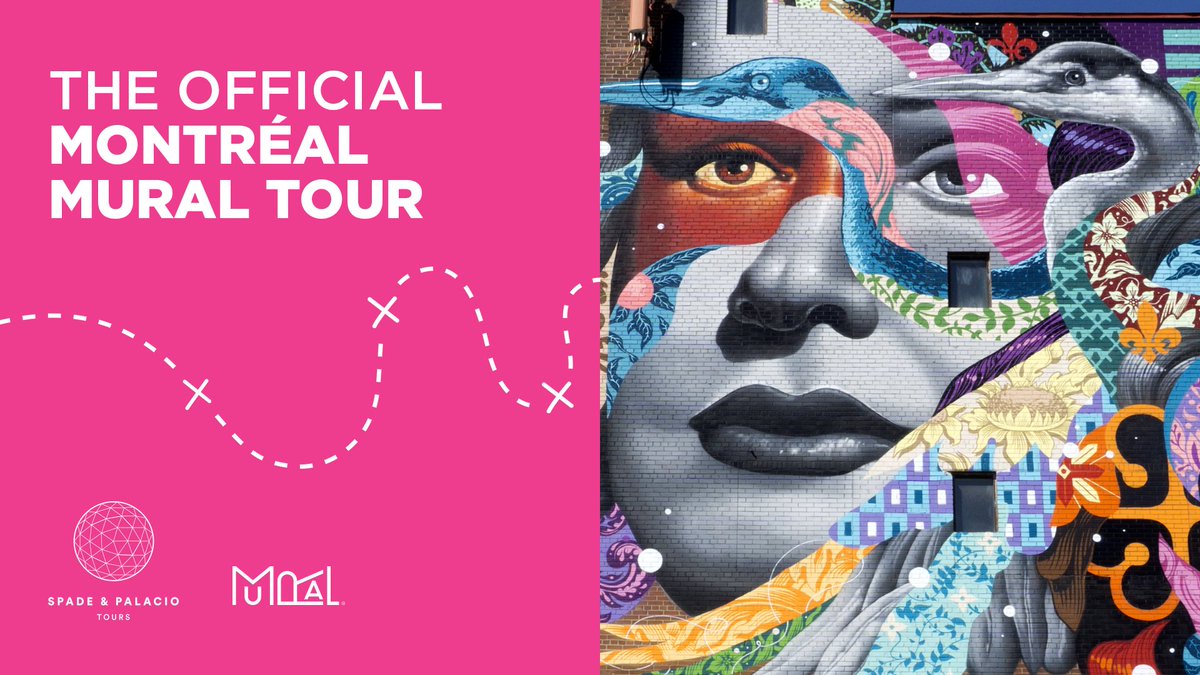 Every Saturday and Sunday until the end of October, admire and learn more about the works produced during the festival through the Official MURAL tour by Spade & Palacio Tours.

>> bit.ly/official-mural…

#StreetArtTours #QuebecOriginal #QuoiFaire #MTLStreetArt