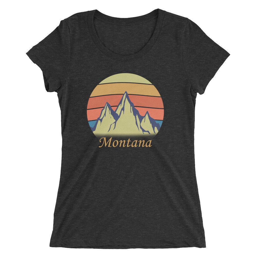 Montana Shirt - Retro Montana Mountains Ladies' short sleeve t-shirt etsy.me/2CxOPLv #montanashirt #montanatshirt #montanamountains #retro #RetroShirts #RetroTshirts #montana #montanashirt #montanatshirt #awesomeshirts #mountainmama