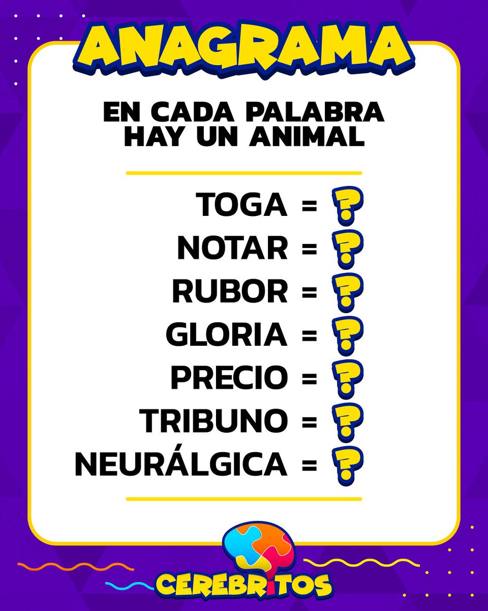 Juguemos! Encuentra el animal que hay en cada palabra ? . Cerebritos ? pronto solo por Nex, Canal 21 ? CerebritosNex | NEXpanama | Scoopnest Juguemos! Encuentra el animal que hay en cada palabra ? . Cerebritos ? pronto solo por Nex, Canal 21 ? CerebritosNex | NEXpanama | Scoopnest