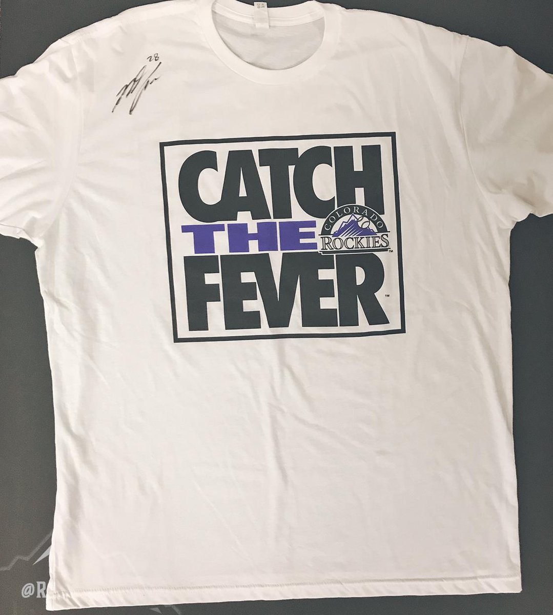 Tonight is 90โs Night at the ball yard!
The epic โCatch the Feverโ tees are all sold out, but we smuggled one for youโฆand asked our friend Nolan Arenado to sign it.
RETWEET NOW for your chance to win this Nolan-signed T-shirt!