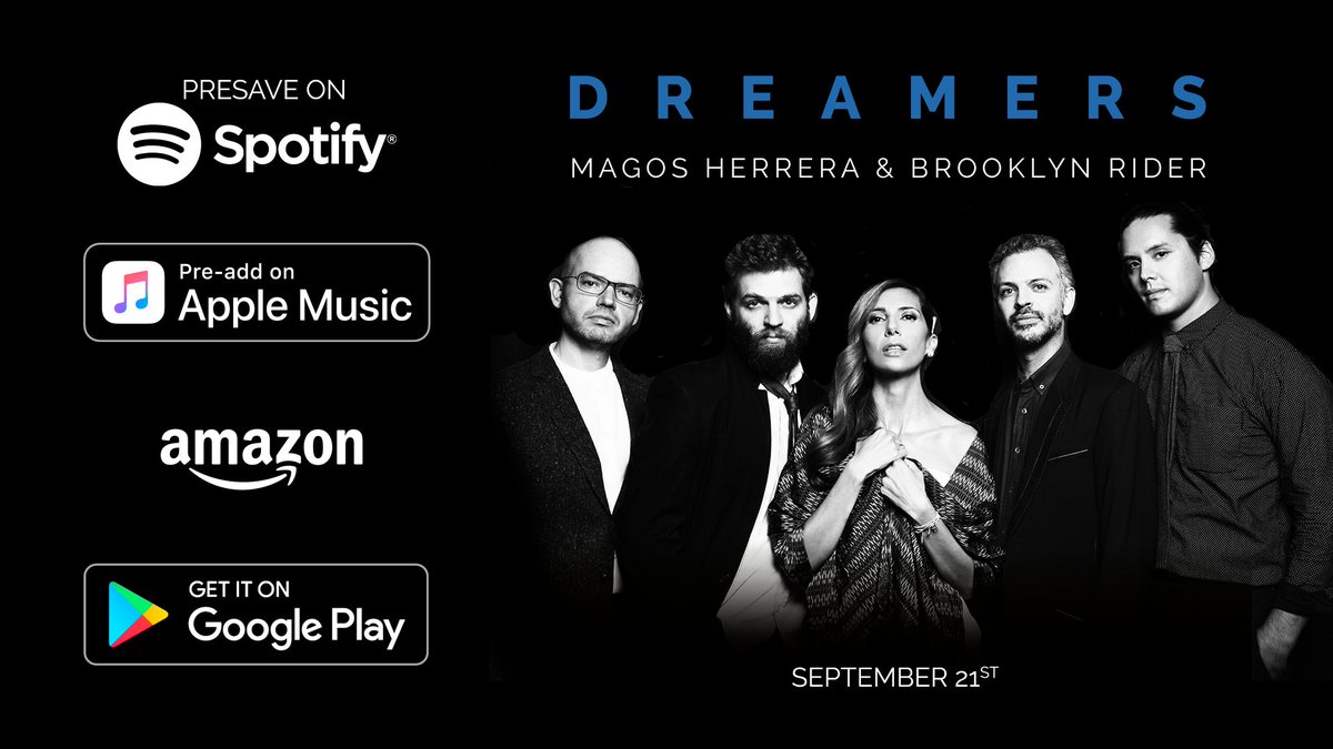 Now you can pre-order our album #Dreamers be part of this thrilling musical journey, be inspire, dare to dream and sing along! Brooklyn Rider 
mhbr.lnk.to/Dreamers