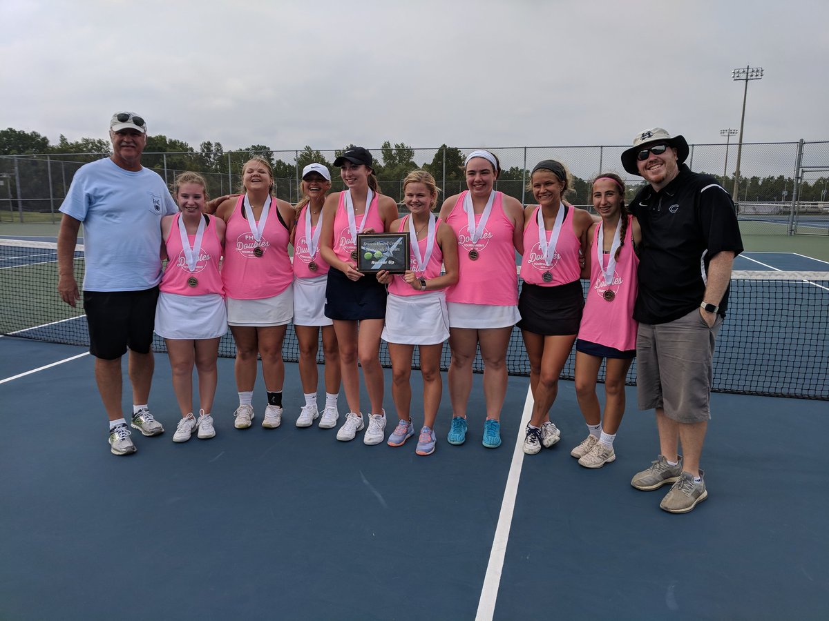 FHCTennisFam's tweet photo. A GREAT job by these ladies taking second in today's FHC doubles tournament. Our best day of tennis this year! Very proud of our resilience and class! #SpartyUp #TennisFam https://t.co/eVXZMp9p4a