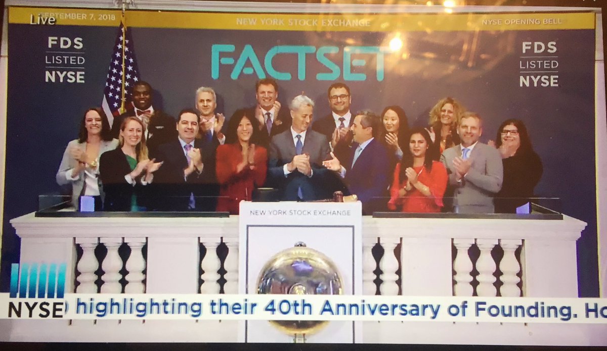 helenshan's tweet photo. Celebrating FactSet’s 40th anniversary by ringing the opening bell @NYSE!  Congrats to all FactSetters and a big thank you to clients! @FactSet #FactSet40 https://t.co/pHoMoXeyKr