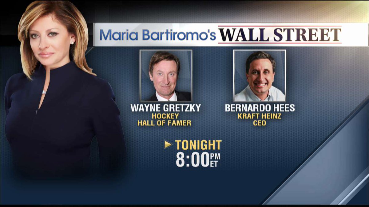 FoxBusiness's tweet image. #ProgrammingAlert: Hockey Hall of Famer @WayneGretzky and Kraft Heinz CEO Bernardo Hees join @MariaWallStreet tonight at 8p ET on #FoxBusiness.