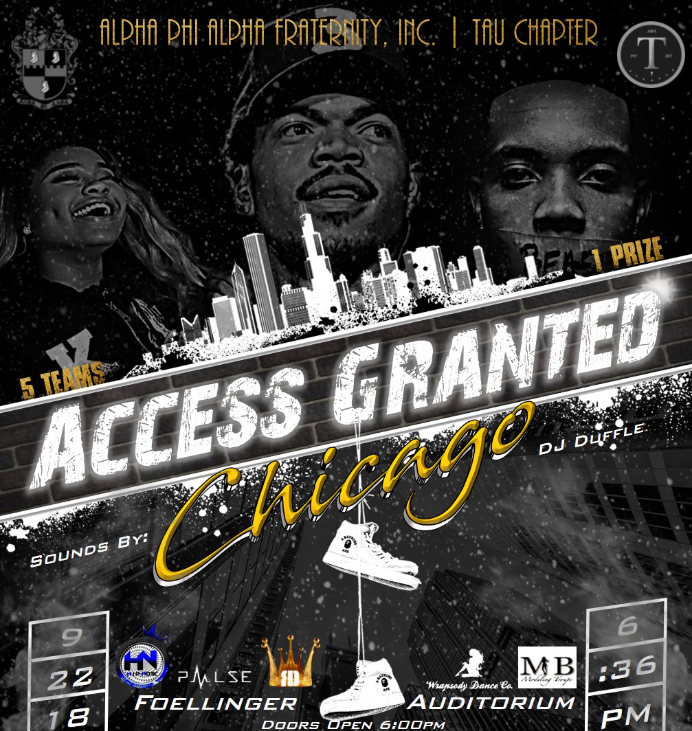 TAU1917's tweet photo. Which part of Chicago are you from? Come #RepYaSet at Tau Chapter’s 10th Annual Access Granted Dance Competition‼️ And this time, we’re taking it back to the Chi🏙 Come out Saturday September 22nd to see your favorite team compete. RSVP for your Pre-Sale Ticket now! #AGC2018 https://t.co/tbxLoZ779g