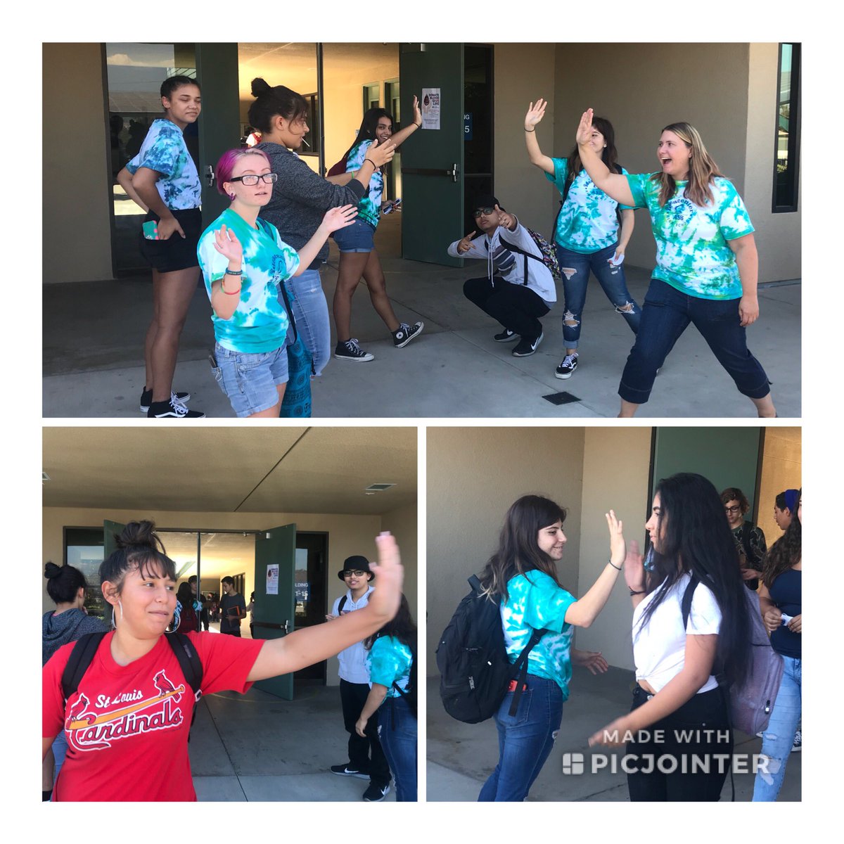 High-Five Friday’s at IDEA Center High School! ASB (in their tye-dye) offer students a “high 5” as they head off campus for the weekend...We’ll see you on Monday!@IDEACenterHS #IDEACenterHS