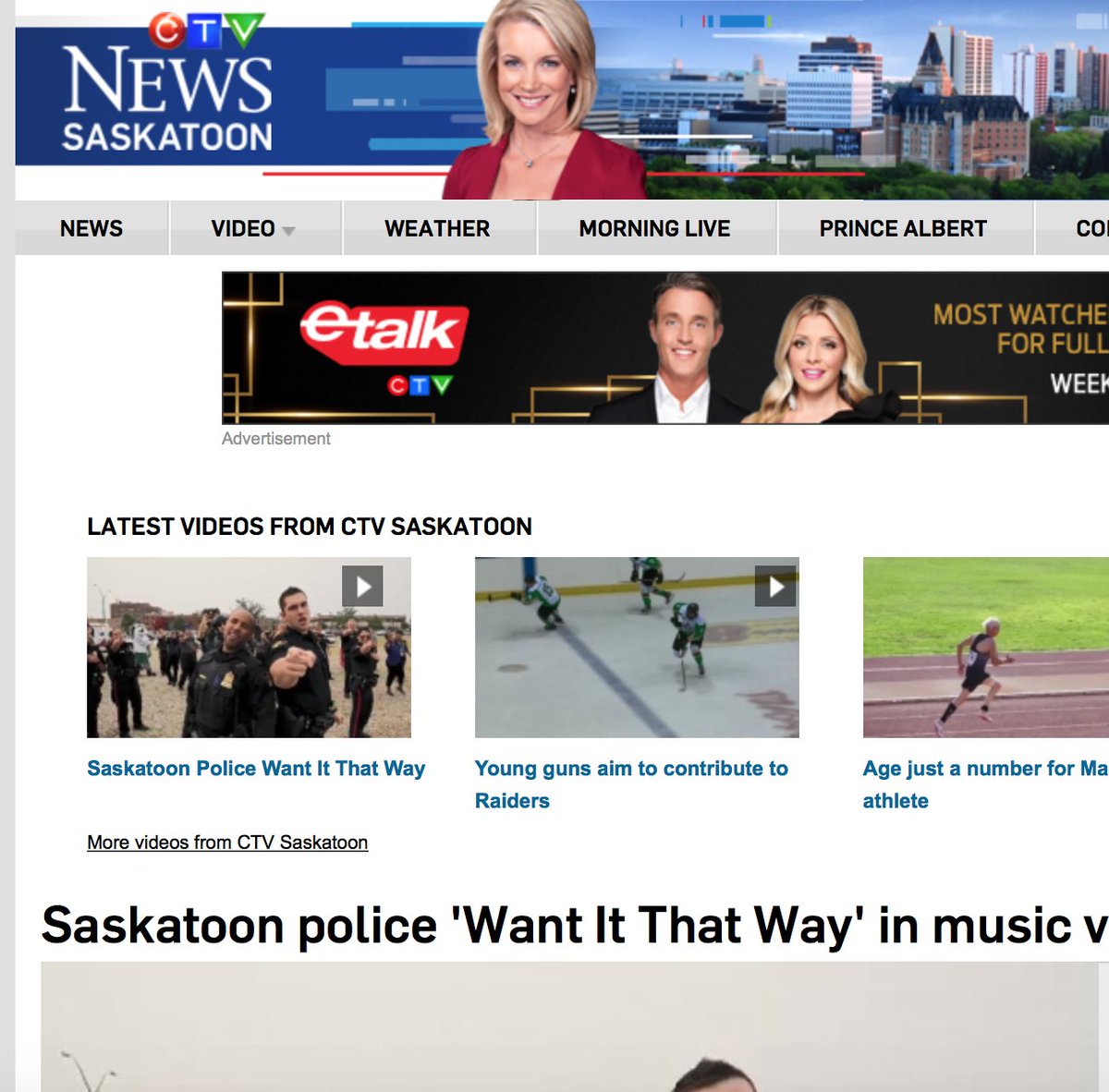 SaskatoonPolice's tweet photo. Thanks to CTV & Global for covering our #lipsyncchallenge video. Really enjoyed your puns & play on words... #poli-sing #BoystoMen #BeatCop #CopPop... We think @AshleyFieldCTV's last line should have been "Quit playing games with our hearts", though. #justsaying :) https://t.co/QQbDLBCrx9
