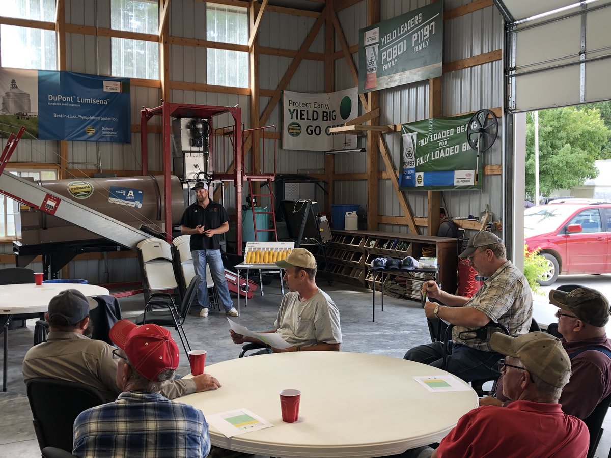 WarrenCoulter's tweet photo. @PioneerSeeds customer meeting with @EssmanCrop presenting agronomy and products with assistance from @timocroppy and @CortevaUS products from @ItsEmilyLong   Thanks @EwDam for talking Corteva and Pioneer. https://t.co/0mUGGDoCAk
