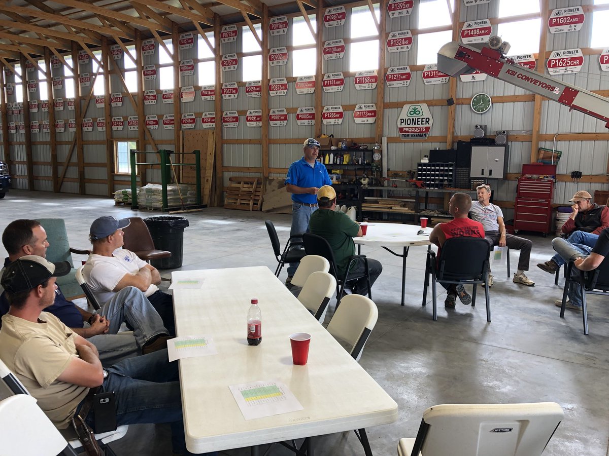 WarrenCoulter's tweet photo. @PioneerSeeds customer meeting with @EssmanCrop presenting agronomy and products with assistance from @timocroppy and @CortevaUS products from @ItsEmilyLong   Thanks @EwDam for talking Corteva and Pioneer. https://t.co/0mUGGDoCAk