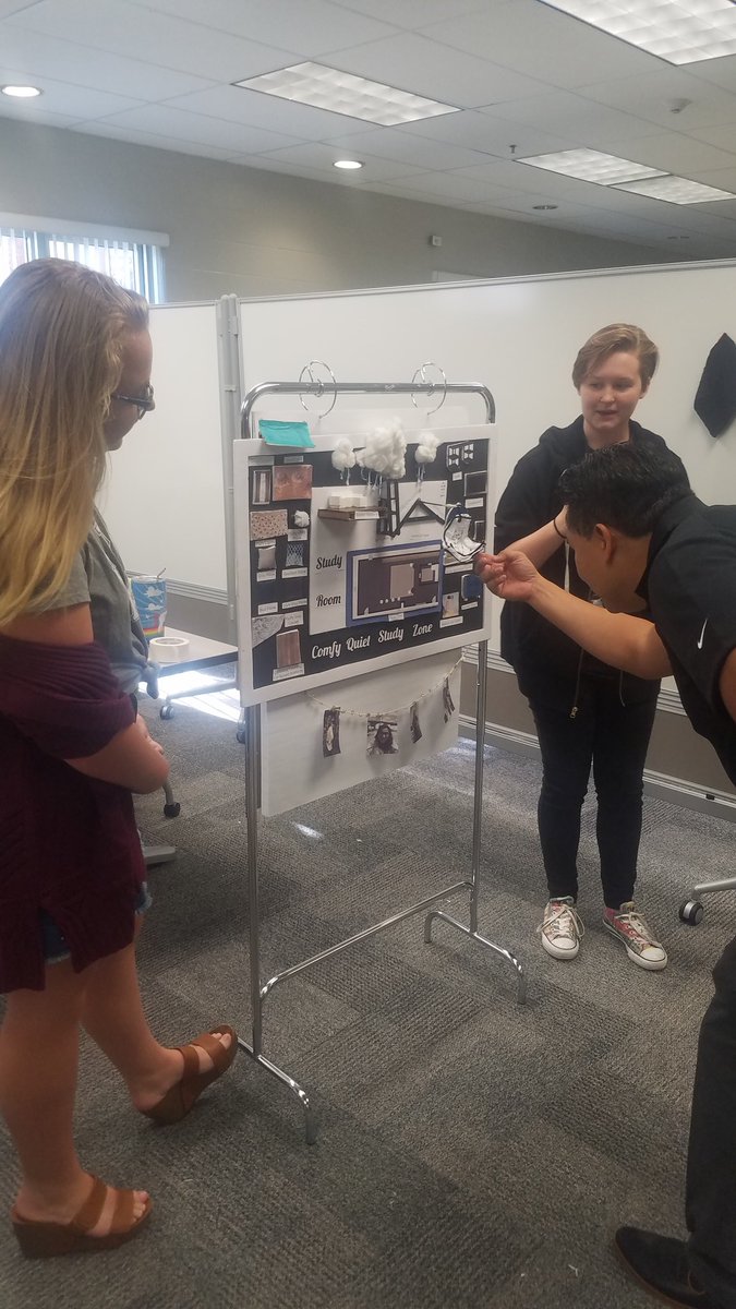 PSIHighSchool's tweet photo. #PSIHigh students getting feedback from Mr. Mom on their #CreatingCreativeSpaces project https://t.co/S6WC2uW7Ex