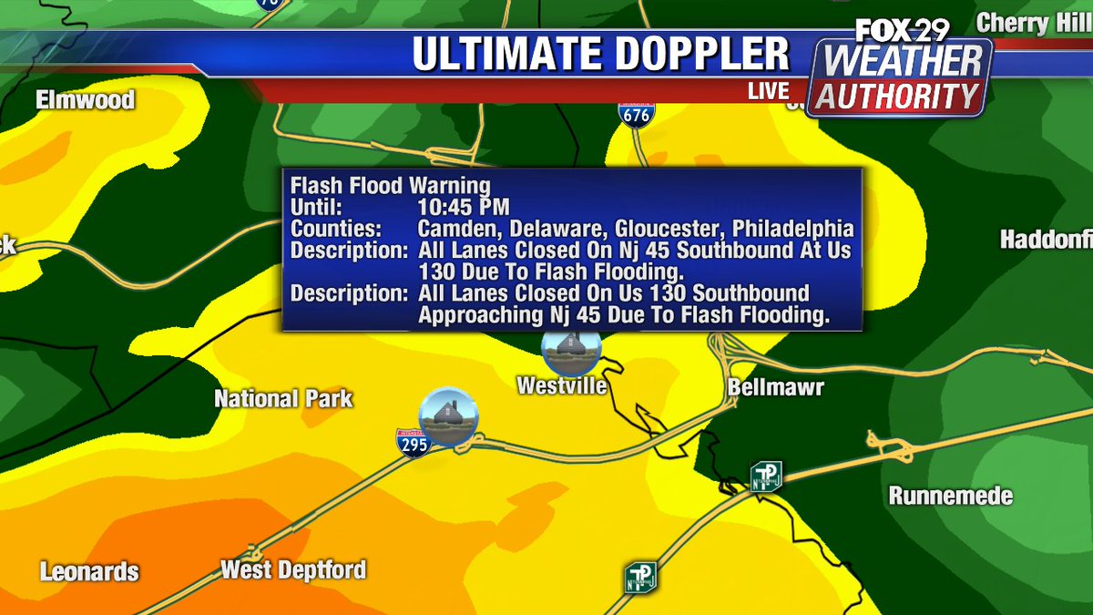 ScottFox29's tweet photo. Storm reports #Westville #NJwx #RT130 impacted by #FlashFlood @FOX29philly https://t.co/W8wQXN1klv