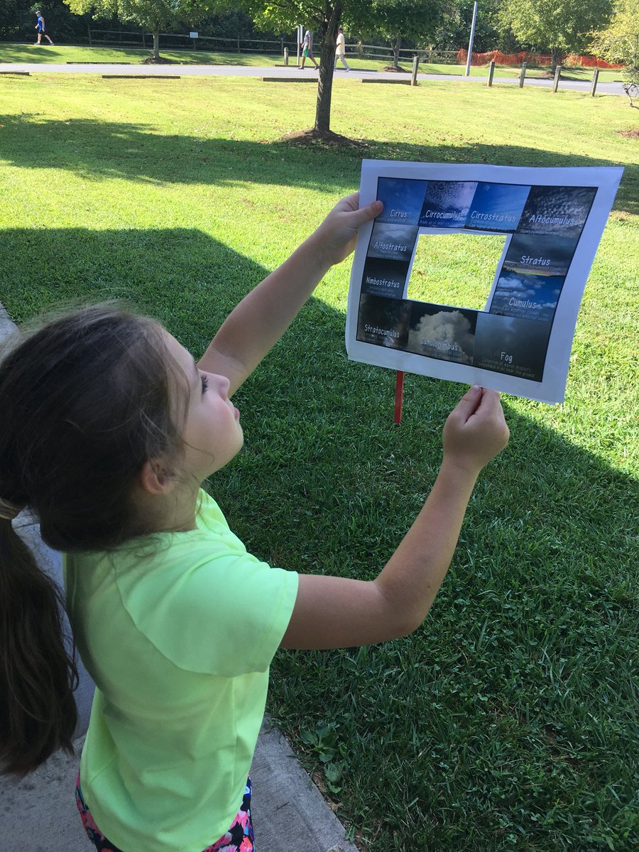 StemAndRoots's tweet photo. The meteorologists used the cloud finder to determine the type of clouds in the sky. #WeatherInvestigation #PredictingWeather https://t.co/4NoN1ZB9vi