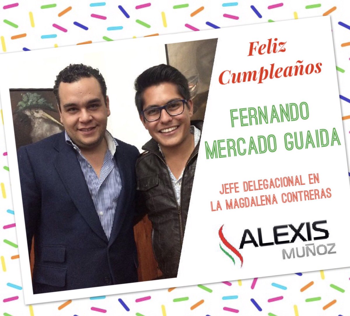 alexism_21's tweet photo. Lider feliz cumpleaños, le mando un fuerte abrazo! @Fer_MercadoG https://t.co/tq3CxZMmdl