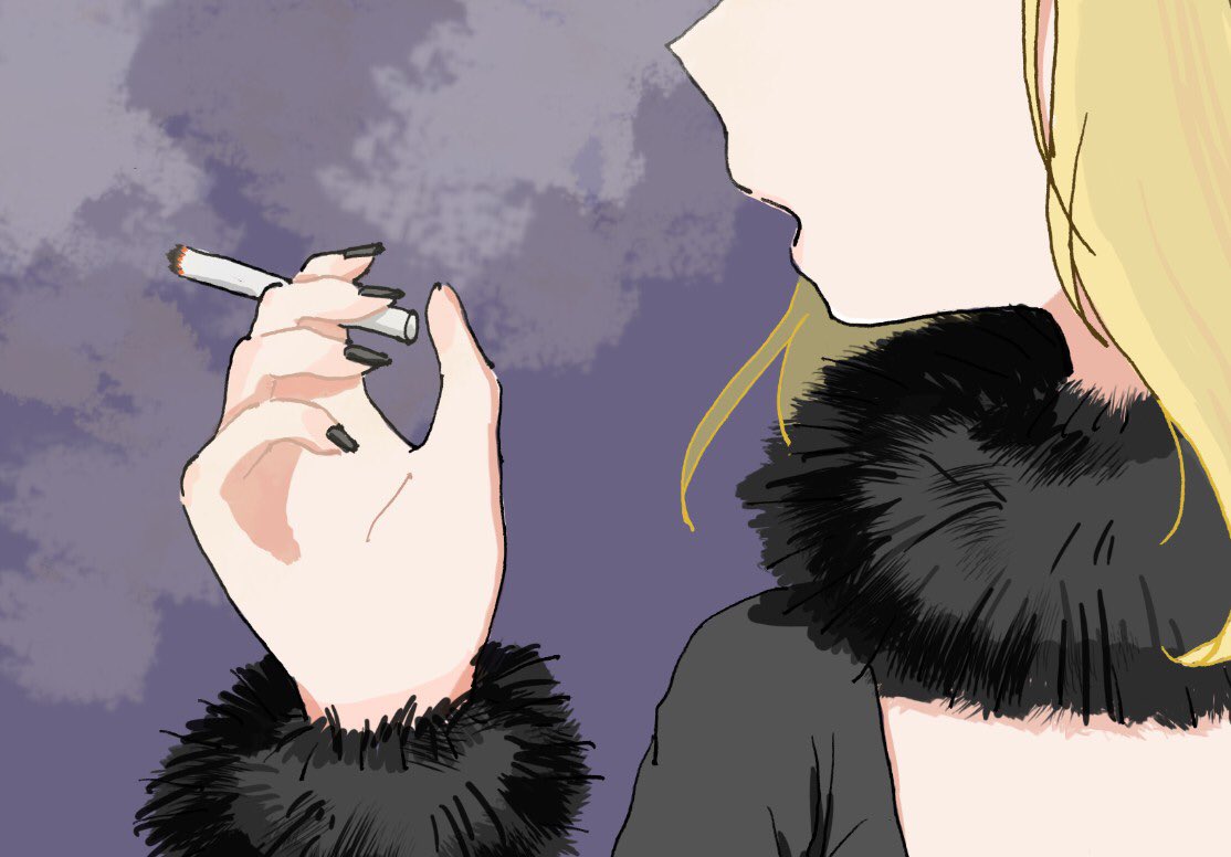 お題ありがとうございます ちょうど煙草吸ってるお姉さんが描きたいと思ってたとこな 夜のイラスト お題ありがとうございます ちょうど煙草吸ってるお姉さんが描きたいと思ってたとこな 夜のイラスト