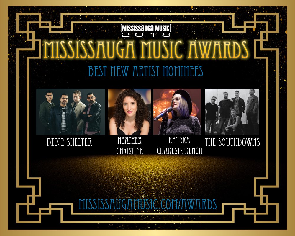 Mississauga Music Awards 2018 - BEST NEW ARTIST NOMINEES: <a href="/beigeshelter/">beigeshelter</a> / <a href="/HeatherBriss/">Heather Christine 🇨🇦</a> / @Kendrafrenchhh / <a href="/TSouthdowns/">The Southdowns</a>