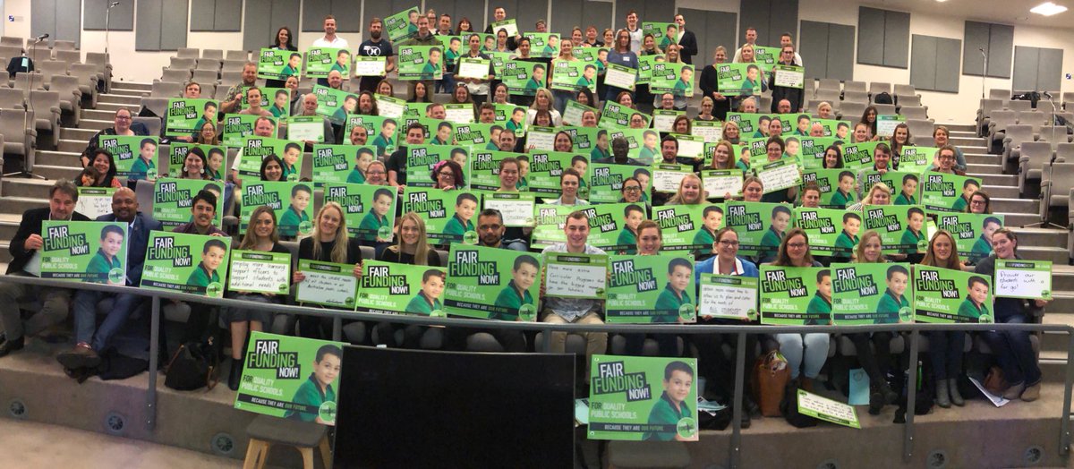 Teachers at #TFNAC18 want <a href="/ScottMorrisonMP/">Not ScoMo</a> to reverse the $1.9 billion in cuts to public schools in ‘18-‘19, and deliver #FairFundingNow!