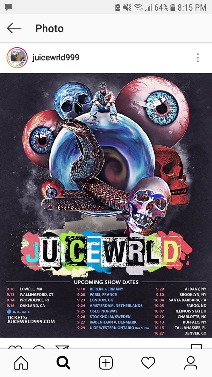 VMacDonald15's tweet photo. See you October 7th @JuiceWorlddd https://t.co/4EghM3JfGt