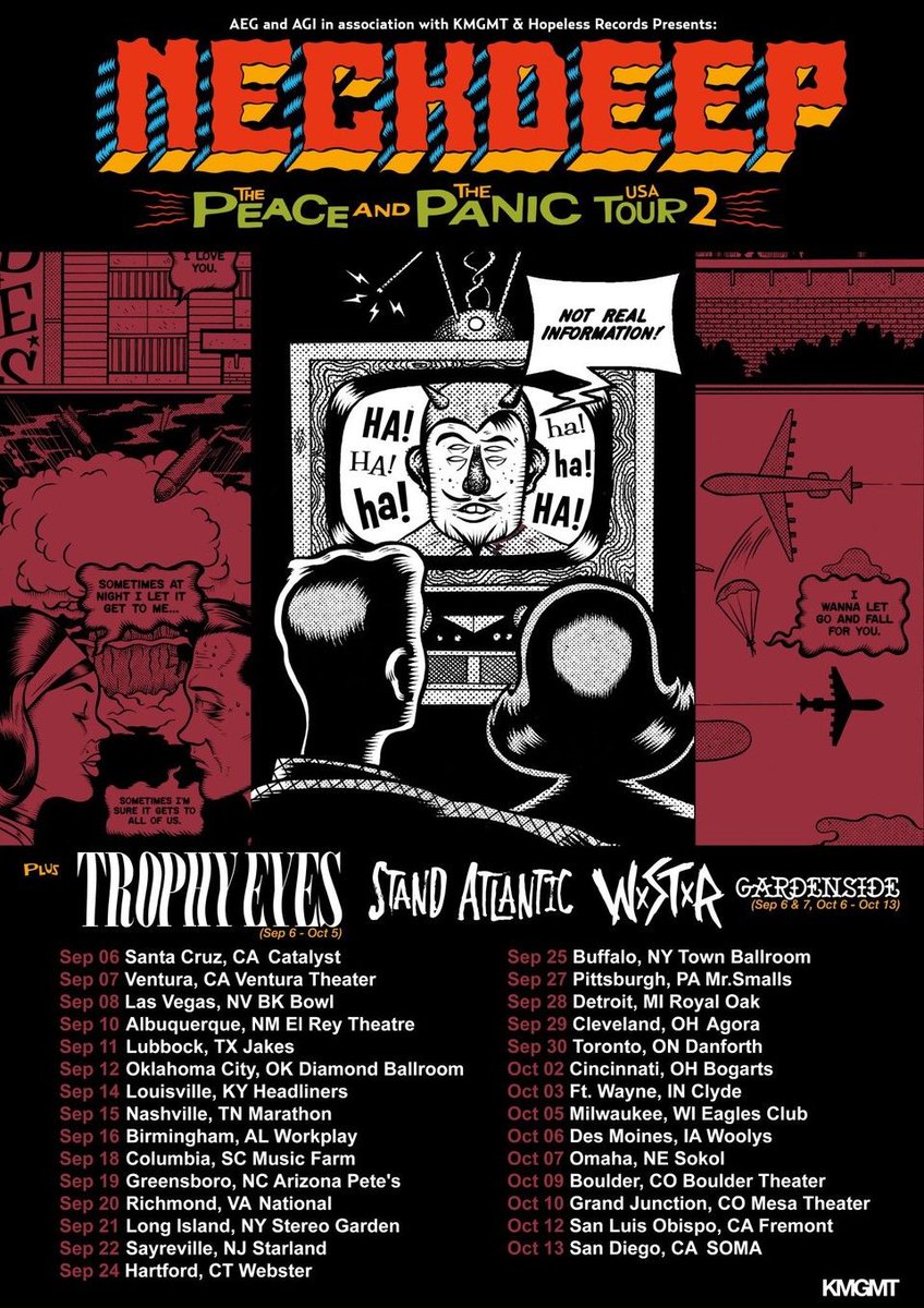 VansWarpedTour's tweet photo. this tour is going to be mental! hanging out tonight with our mates in @NeckDeepUK & @trophyeyesmusic
🎟 https://t.co/0cYpRLaT23
📷 Neck Deep by @ElliottIngham
📷 Trophy Eyes by Warwick Hughes
#warpedtour #vanswarpedtour #neckdeep #neckdeepuk #trophyeyes #hopelessrecords https://t.co/axFOt0Irt8