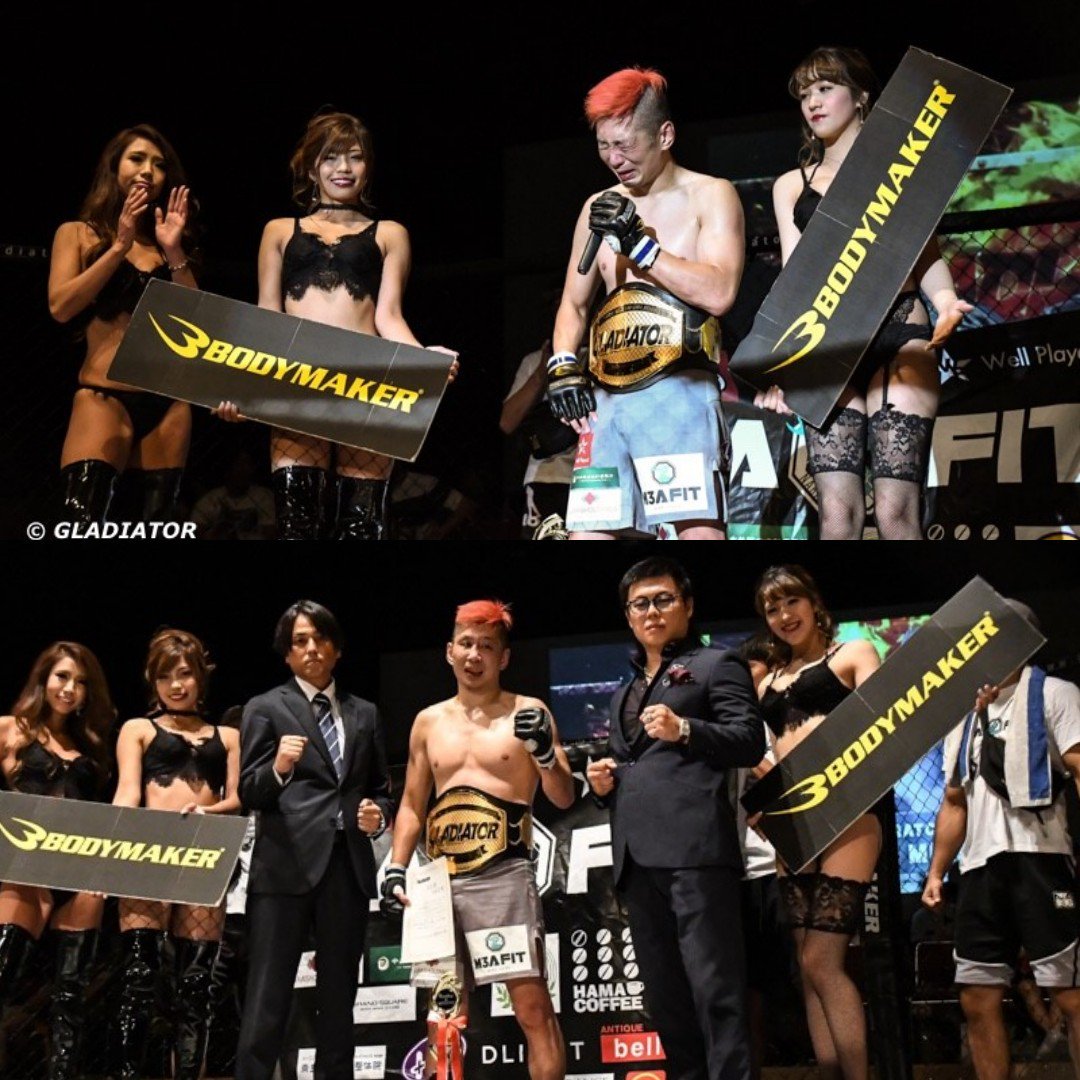 GLADIATOR_MMA_'s tweet photo. GLADIATORフェザー級タイトルマッチ 5分3R
×王者・大道翔貴(TEAM TED/GLADIATOR第2代フェザー級王者)
○挑戦者・MIKE(M3A FIT/元RISING ON第5代フェザー級王者)
判定2-1 
大道が契約体重を超過

MIKEが第3代 GLADIATORフェザー級王者

#MIKE #M3AFIT #GLADIATOR #DEMOLITION #BODYMAKER #MMA https://t.co/9GMTAJAQpt