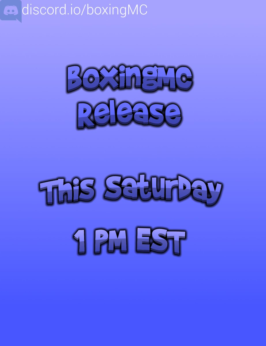 BoxingMC Release This Saturday (Tommarow!) at 1PM EST

Like + Retweet for a chance to win Boxer Rank!