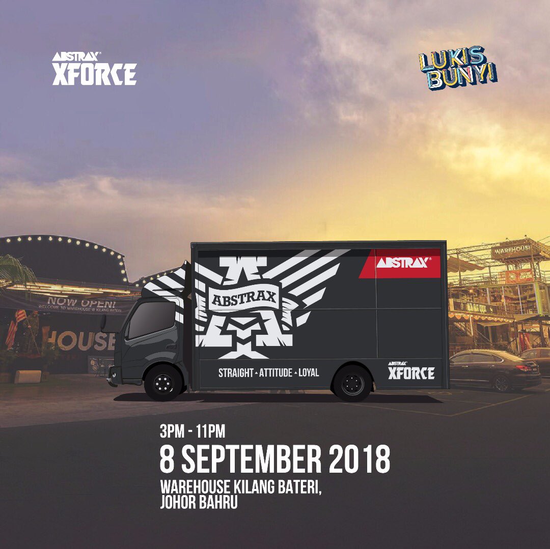 IAMABSTRAX's tweet photo. ABSTRAX® XForce #LukisBunyi @WarehouseKB Today 3pm-11pm https://t.co/iNDFwnuhxJ