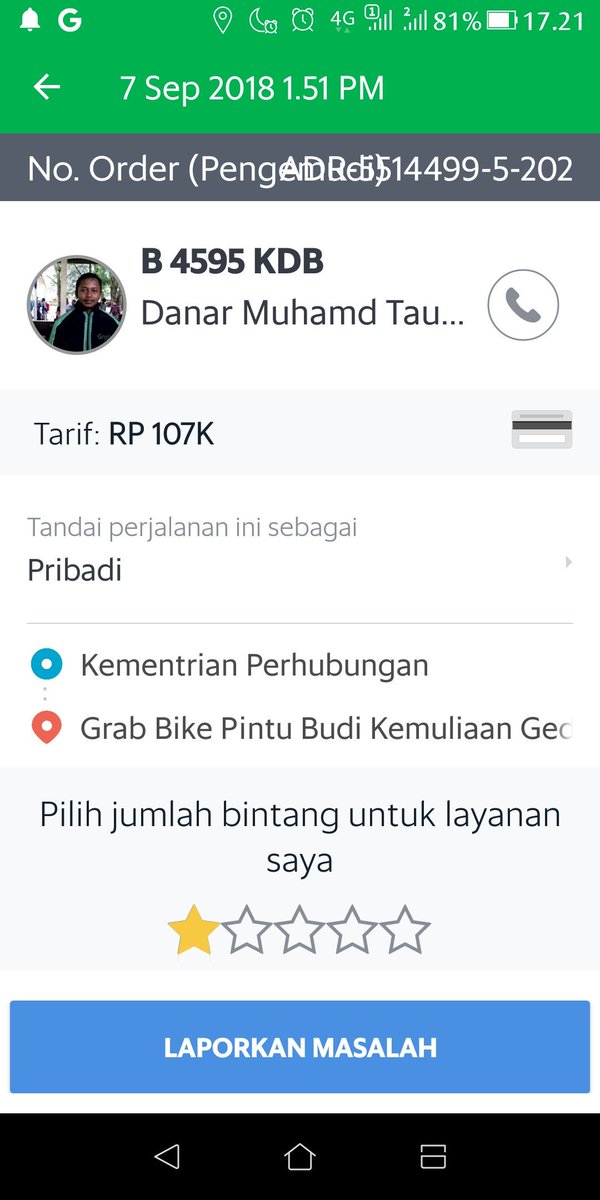 PasarSepeda's tweet photo. Naik @GrabID Bike dari Kementrian Perhubungan ke Bank Indonesia kena Rp 107.000,- pembayaran pakai @ovo_id  Ridernya gak datang duit tetap terpotong. No lapor 56707751 segera diselesaikan ya #GrabIndonesia #OvoIndonesia #HariPelangganNasional https://t.co/W2EqTaVDvr