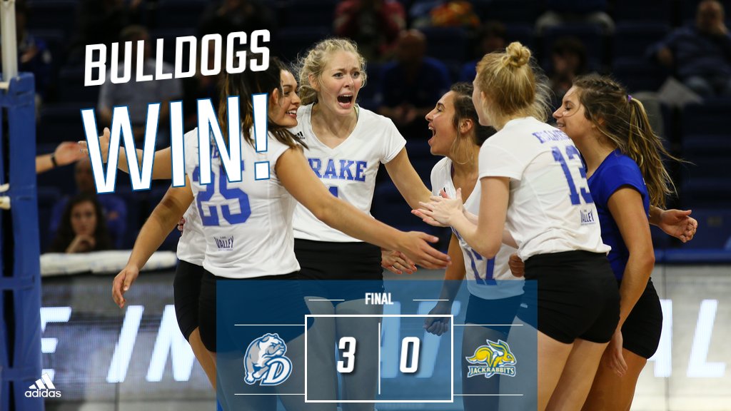 DrakeVolleyball's tweet photo. 🏐BULLDOGS WIN!🏐
#DrakeVB wins a pair of matches today to improve to 8-0!
See everyone back at the Knapp Center for two more matches tomorrow.
📊 https://t.co/9sMZ2z0EM3
#BeBlue https://t.co/D3rmqECVts